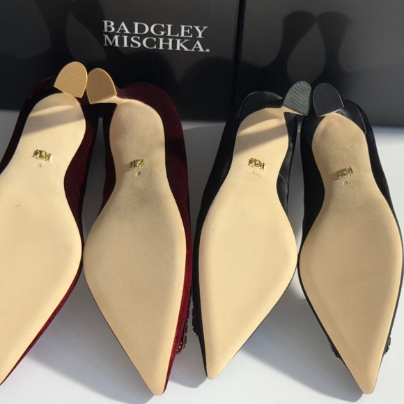 Badgley Mischka Women's Aubree Stiletto Pumps wt Crystal Buckle PICK COLOR SIZE - Picture 10 of 11